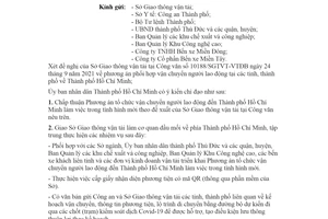 Công văn 3231/UBND-ĐT 2021 phối hợp vận chuyển người lao động từ các tỉnh Hồ Chí Minh