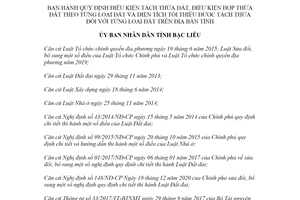 Quyết định 30/2021/QĐ-UBND điều kiện tách thửa đất hợp thửa đất theo từng loại đất tỉnh Bạc Liêu