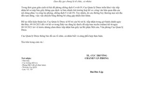 Công văn 12299/QLD-VP 2021 tiếp nhận hồ sơ đăng ký thuốc