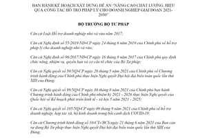 Quyết định 1514/QĐ-BTP 2021 Đề án Nâng cao chất lượng hỗ trợ pháp lý cho doanh nghiệp