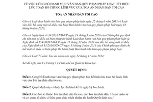 Quyết định 355/QĐ-TANDTC 2021 văn bản hết hiệu lực lĩnh vực của Tòa án nhân dân tối cao