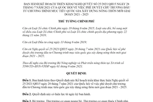 Quyết định 1689/QĐ-TTg 2021 Kế hoạch triển khai Nghị quyết 25/2021/QH15