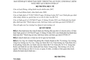 Quyết định 4800/QĐ-BYT 2021 Hướng dẫn thực hiện Nghị quyết 128/NQ-CP