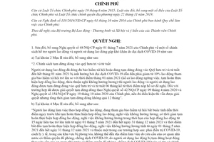 Nghị quyết 126/NQ-CP 2021 sửa đổi Nghị quyết 68/NQ-CP hỗ trợ người lao động khó khăn dịch COVID19