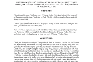 Nghị quyết 127/NQ-CP 2021 Phiên họp Chính phủ thường kỳ tháng 9 về tình hình kinh tế xã hội