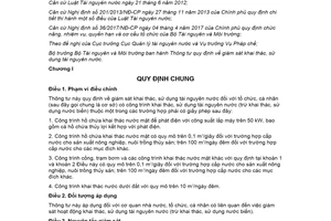 Thông tư 17/2021/TT-BTNMT giám sát khai thác sử dụng tài nguyên nước