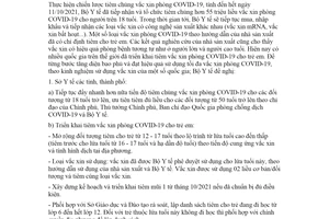 Công văn 8688/BYT-DP 2021 tiêm vắc xin phòng COVID19 cho trẻ em từ 12 đến 17 tuổi