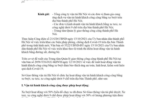 Công văn 4601/SGTVT-QLVT 2021 tổ chức lại hoạt động vận tải hành khách công cộng Hà Nội