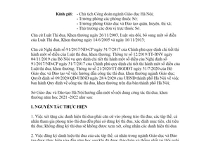 Công văn 3534/SGDĐT-VP 2021 hướng dẫn đăng ký thi đua năm học Sở Giáo dục Hà Nội