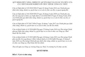 Quyết định 1968/QĐ-BTC 2021 quyền hạn và cơ cấu tổ chức của Cục Thuế doanh nghiệp lớn