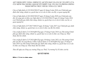 Quyết định 1969/QĐ-BTC 2021 nhiệm vụ của Cục Kiểm tra nội bộ thuộc Tổng cục Thuế