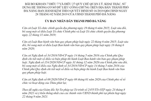 Quyết định 29/2021/QĐ-UBND sửa đổi Quyết định 16/2019/QĐ-UBND thành phố Đà Nẵng