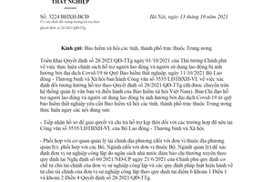 Công văn 3224/BHXH-BCĐ 2021 xác định đối tượng hưởng hỗ trợ theo Quyết định 28/2021/QĐ-TTg