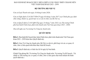 Quyết định 1113/QĐ-BNV 2021 Kế hoạch thực hiện Chiến lược phát triển thanh niên Việt Nam