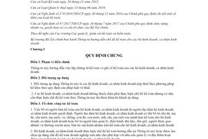 Thông tư 88/2021/TT-BTC hướng dẫn chế độ kế toán cho các hộ kinh doanh