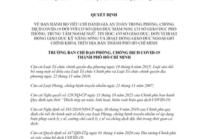 Quyết định 3588/QĐ-BCĐ 2021 đánh giá an toàn COVID19 đối với giáo dục mầm non Hồ Chí Minh