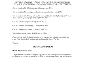 Nghị định 91/2021/NĐ-CP cơ chế phối hợp thi hành các quy định của pháp luật về Thủ đô