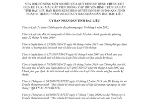 Quyết định 35/2021/QĐ-UBND sửa đổi Quyết định 08/2014/QĐ-UBND tỉnh Bạc Liêu