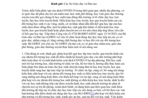 Công văn 4808/BGDĐT-GDTrH 2021 biện pháp củng cố chất lượng dạy và học khi trở lại trường