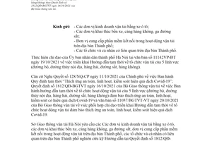 Công văn 4817/SGTVT-QLVT 2021 Hướng dẫn tạm thời về tổ chức vận tải của 5 lĩnh vực Hà Nội