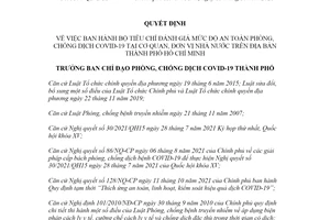 Quyết định 3590/QĐ-BCĐ 2021 đánh giá mức an toàn phòng chống COVID19 tại đơn vị Hồ Chí Minh