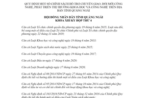 Nghị quyết 25/2021/NQ-HĐND chính sách hỗ trợ chuyển giao đổi mới công nghệ tỉnh Quảng Ngãi