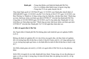 Công văn 17403/SYT-NVY 2021 hướng dẫn tạm thời biện pháp y tế đối với người đến về Hà Nội