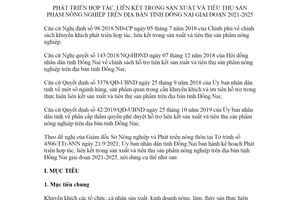 Kế hoạch 12767/KH-UBND 2021 phát triển hợp tác trong sản xuất  sản phẩm nông nghiệp Đồng Nai