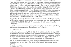 Công văn 11037/BGTVT-VT 2021 triển khai Hướng dẫn tổ chức vận tải đảm bảo an toàn COVID19