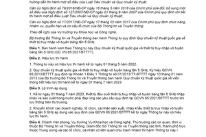 Thông tư 11/2021/TT-BTTTT Quy chuẩn về thiết bị truy nhập vô tuyến băng tần 5 GHz