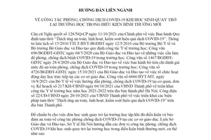 Hướng dẫn 3668/HDLN:SGDĐT-YT 2021 công tác chống dịch COVID19 khi học sinh quay trở lại trường Hà Nội