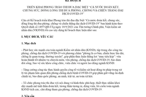 Kế hoạch 127/KH-VKSTC 2021 Phong trào thi đua đặc biệt đoàn kết phòng chống COVID19