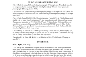 Quyết định 63/2021/QĐ-UBND chức năng nhiệm vụ quyền hạn của Sở Nội vụ tỉnh Bình Định