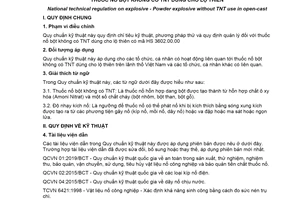 Quy chuẩn kỹ thuật quốc gia QCVN 12-4:2021/BCT về An toàn sản phẩm vật liệu nổ công nghiệp - Thuốc nổ bột không có TNT dùng cho lộ thiên