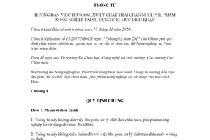 Thông tư 12/2021/TT-BNNPTNT xử lý chất thải chăn nuôi tái sử dụng cho mục đích khác