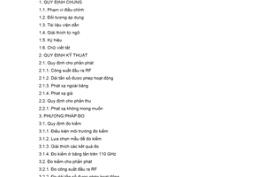 Quy chuẩn kỹ thuật quốc gia QCVN 123:2021/BTTTT về Thiết bị vô tuyến cự ly ngắn dải tần 40 GHz đến 246 GHz