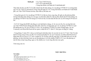 Công văn 2336/VSDTTƯ-TCQG 2021 tăng cường quản lý vắc xin phòng COVID19