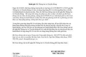 Công văn 11386/BGTVT-TTCNTT 2021 chia sẻ dữ liệu di chuyển nội địa của hành khách