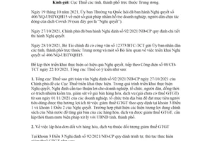 Official Dispatch 4153/TCT-CS 2021 Implementation Resolution 406/NQ-UBTVQH15