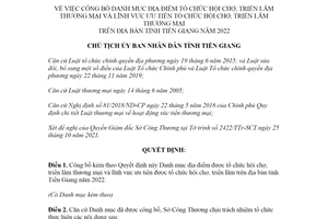 Quyết định 2828/QĐ-UBND 2021 địa điểm tổ chức hội chợ triển lãm thương mại tỉnh Tiền Giang