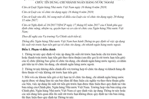 Thông tư 04/2022/TT-NHNN áp dụng lãi suất rút trước hạn tiền gửi tại tổ chức tín dụng