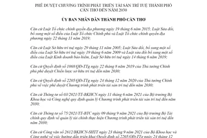 Quyết định 3032/QĐ-UBND 2021 Chương trình phát triển tài sản trí tuệ thành phố Cần Thơ