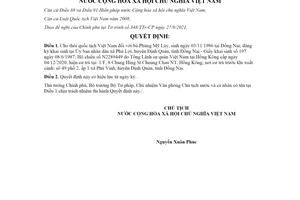 Quyết định 1872/QĐ-CTN 2021 cho thôi quốc tịch đối với bà Phùng Mỹ Lày