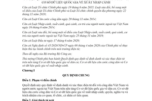 Quyết định 34/2021/QĐ-TTg định danh trên nền tảng Cơ sở dữ liệu quốc gia về dân cư