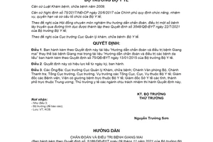 Quyết định 5186/QĐ-BYT 2021 hướng dẫn chẩn đoán và điều trị bệnh Giang mai