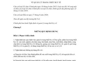 Nghị định 98/2021/NĐ-CP quản lý trang thiết bị y tế