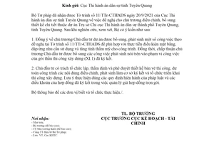 Công văn 3935/BTP-KHTC 2021 điều chỉnh bổ sung thiết kế dự án Trụ sở Chi cục Thi hành án dân sự