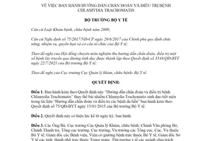 Quyết định 5169/QĐ-BYT 2021 hướng dẫn chẩn đoán và điều trị bệnh Chlamydia Trachomatis