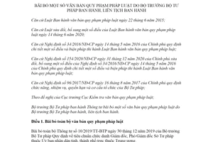 Thông tư 08/2021/TT-BTP bãi bỏ văn bản quy phạm pháp luật do Bộ trưởng Bộ Tư pháp ban hành