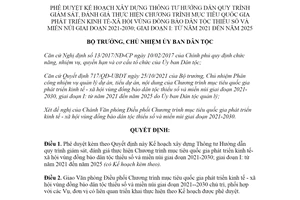 Quyết định 770/QĐ-UBDT 2021 xây dựng Thông tư Hướng dẫn giám sát phát triển kinh tế miền núi